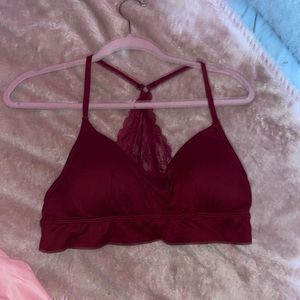 Burgundy bra